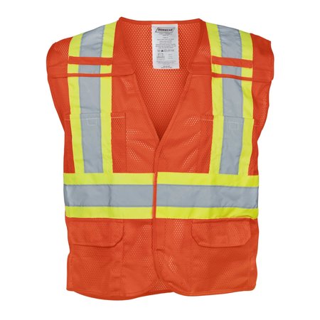 IRONWEAR Breakaway Safety Vest Class 2 w/ 2" Reflective Tape And 6 Pockets (Orange/3X-Large) 1287BRK-O-3XL